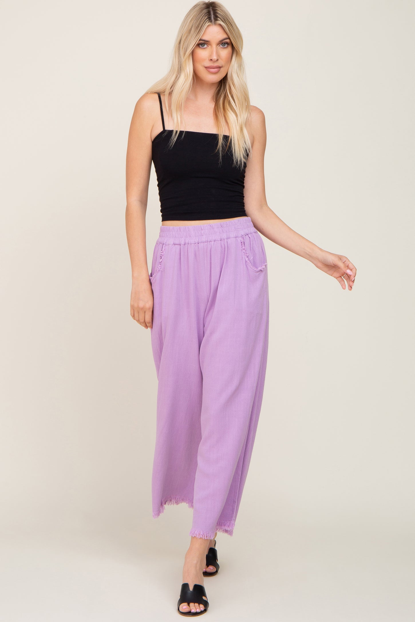 Linen PALAZZO Pants, 28, 30, 32, 34 Inches Inseam Options, Wide