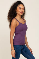 Purple Ribbed Tank Top