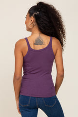 Purple Ribbed Tank Top