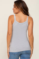 Heather Grey Ribbed Maternity Tank Top