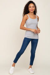 Heather Grey Ribbed Tank Top