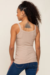 Taupe Ribbed Tank Top