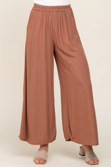 Camel Wide Leg Lightweight Pants