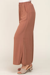 Camel Wide Leg Lightweight Pants