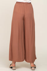 Camel Wide Leg Lightweight Pants