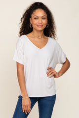 Light Grey V-Neck Dolman Sleeve Top