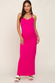 Fuchsia Racerback Maternity Maxi Dress