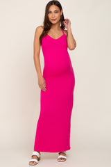 Fuchsia Racerback Maternity Maxi Dress