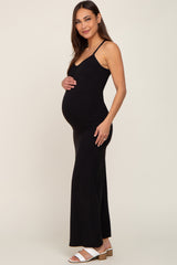 Black Racerback Maternity Maxi Dress