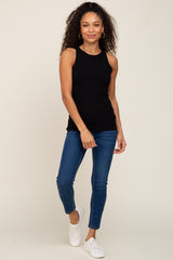 Black Ribbed Basic Tank Top