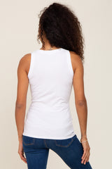 Ivory Ribbed Basic Tank Top