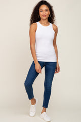 Ivory Ribbed Basic Tank Top