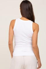 Ivory Ribbed Basic Maternity Tank Top