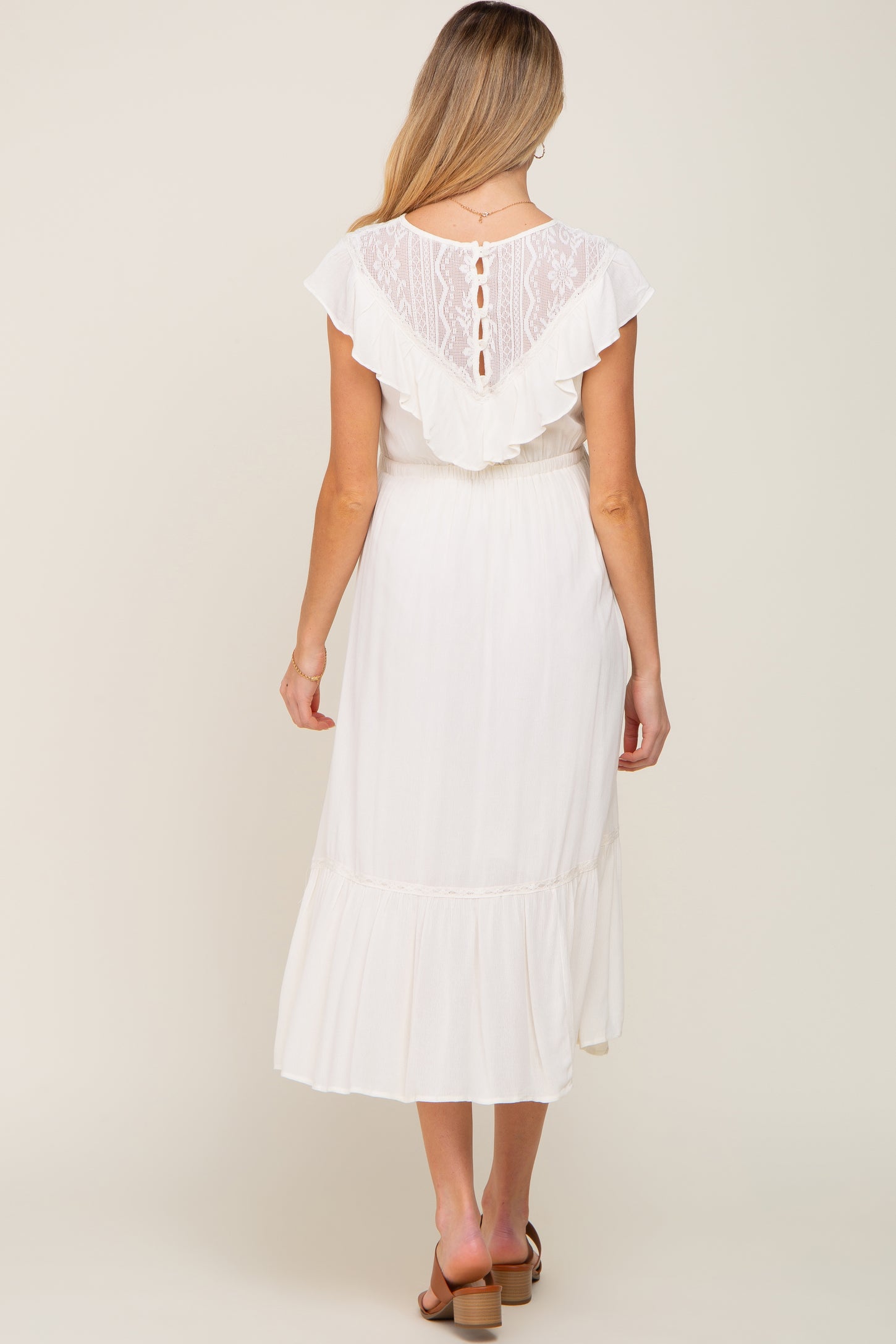 Ivory Lace Midi Dress