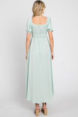 Mint Puff Sleeve Maxi Dress