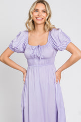 Lavender Puff Sleeve Maxi Dress