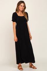 Black Puff Sleeve Maxi Dress