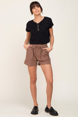 Mocha Drawstring Shorts