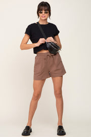 Mocha Drawstring Shorts