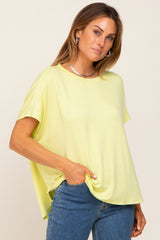 Lime Yellow Oversized Boxy Maternity Top