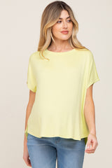 Lime Yellow Oversized Boxy Maternity Top