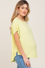 Lime Yellow Oversized Boxy Maternity Top