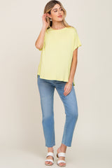 Lime Yellow Oversized Boxy Maternity Top