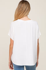 White Oversized Boxy Maternity Top