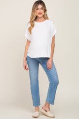 White Oversized Boxy Maternity Top