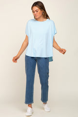 Light Blue Oversized Boxy Top