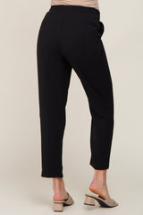 Black Drawstring Maternity Dress Pants