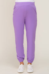 Lavender Basic Pocketed Maternity Sweatpants