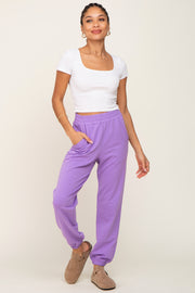 Lavender Basic Pocketed Sweatpants