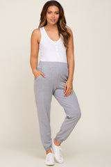 Heather Grey Basic Pocketed Maternity Sweatpants