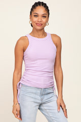 Lavender Ruched Tie Maternity Tank Top