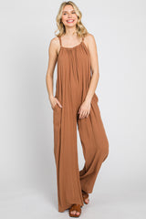 Mocha Halter Neck Jumpsuit