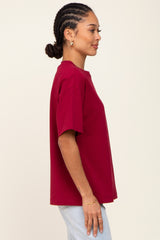 Burgundy Oversized Basic Tee