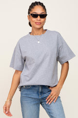 Heather Grey Oversized Basic Maternity Tee