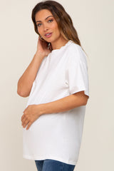 Ivory Oversized Basic Maternity Tee