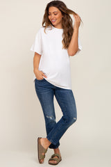 Ivory Oversized Basic Maternity Tee