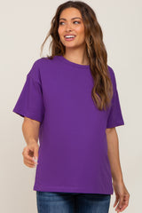 Purple Oversized Basic Maternity Tee