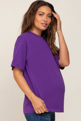 Purple Oversized Basic Maternity Tee