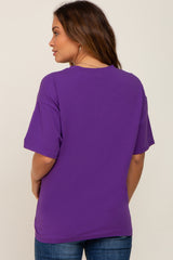 Purple Oversized Basic Maternity Tee