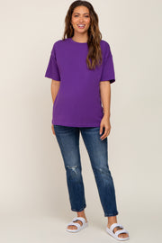 Purple Oversized Basic Maternity Tee