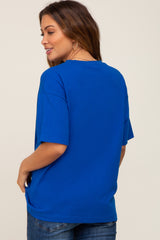 Royal Blue Oversized Basic Maternity Tee