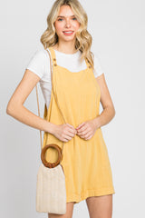 Yellow Linen Maternity Overall Romper