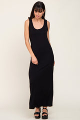 Black Basic Sleeveless Maxi Dress