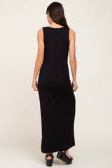 Black Basic Sleeveless Maxi Dress