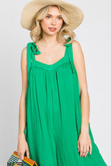 Green Tie Strap Wide Leg Jumpsuit