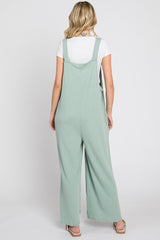 Mint Green Ribbed Wide Leg Jumpsuit